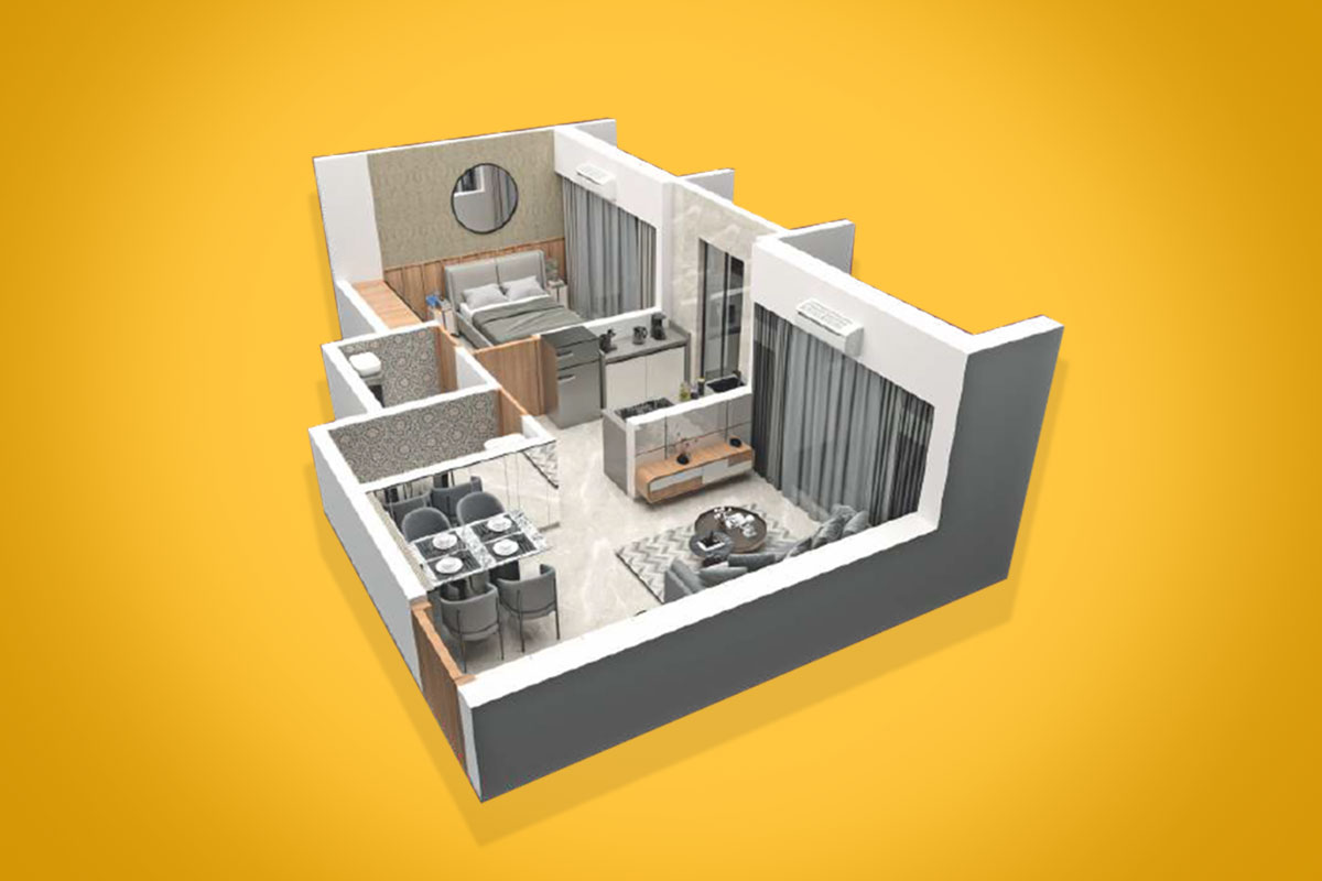 1 BHK Floor Plan