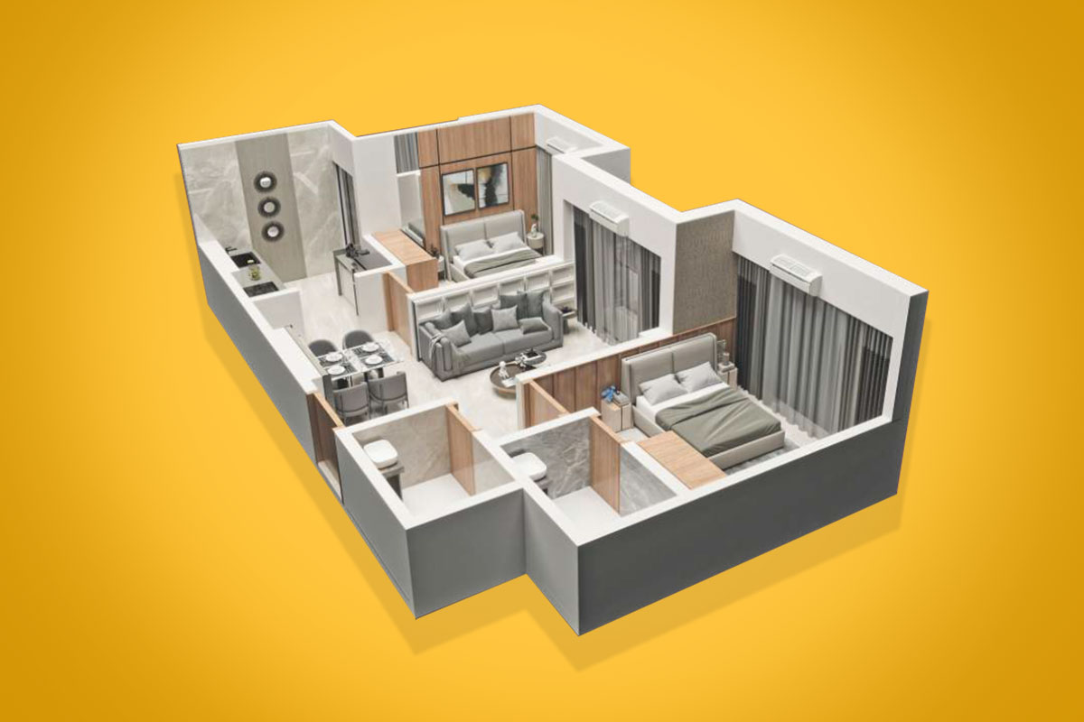 2 BHK Floor Plan